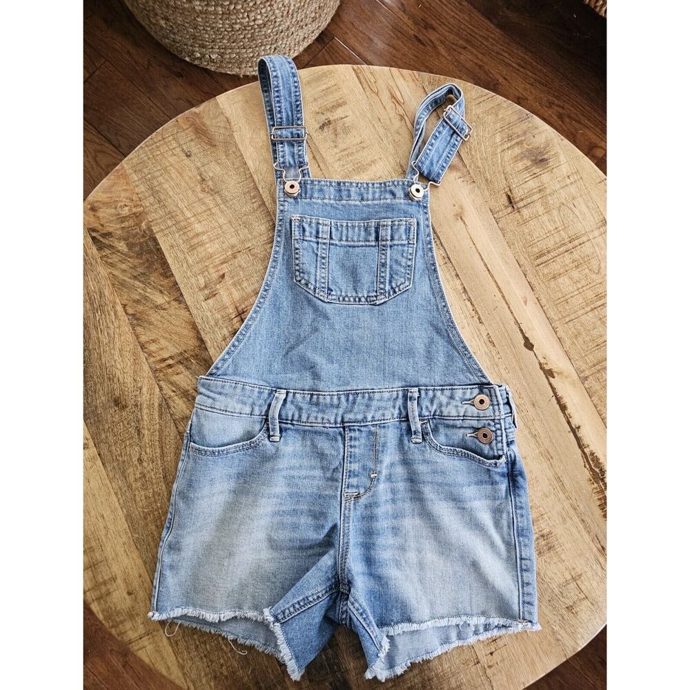 Abercrombie Kids Denim Shortalls Overalls Girls 11/12 Light Wash